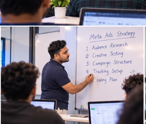 Rakib Shaikh explaining campaign results and performance metrics