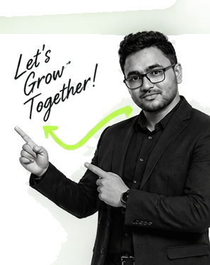 AWEBZONE founder pointing character visual
